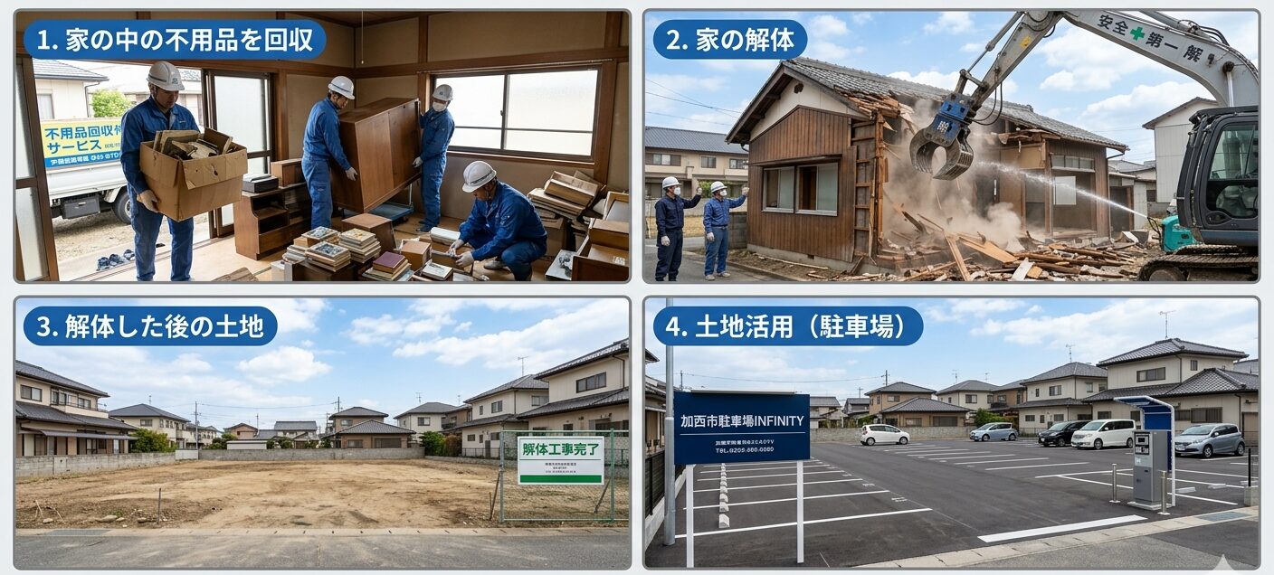 加西市での不用品回収から家の解体・土地活用までワンストップ対応